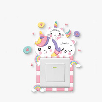 Minimalist decoration cover Anti-dirty-ins wall sticker Soft rubber Luminous Cartoon 3d Cubic Switch Stick Socket Protective Sleeve
