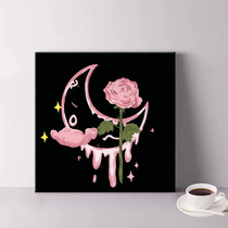 Healing Diy Digital Oil Painting Stuffed Flowers Butterfly lovers Painted Pink hand-painted Painted Painted Oil Color