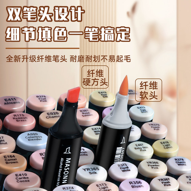 Masonic skin tone soft tip marker set