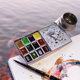 Watercolor paint repackaged mini portable sketching