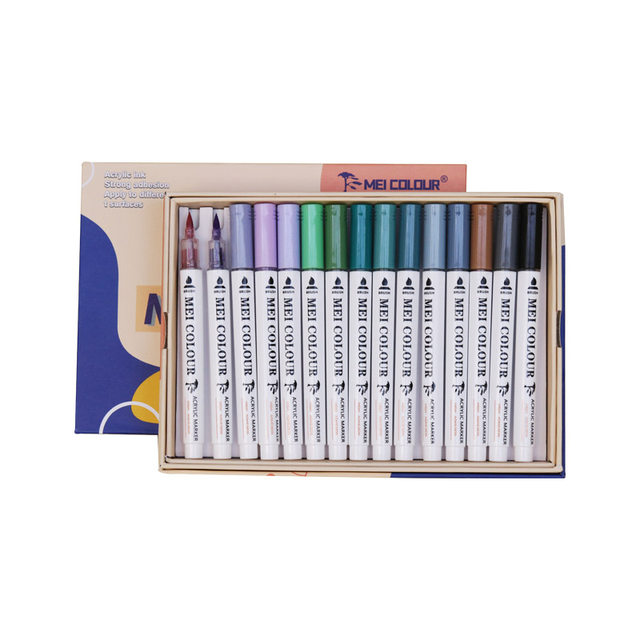 Mekal soft-tipped acrylic markers 30-color set