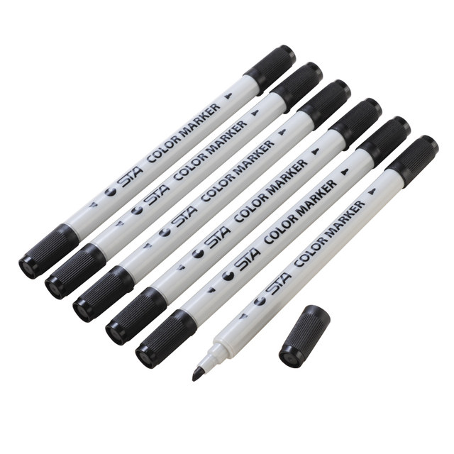 Sta double-ended dot pen black 1-4mm pen
