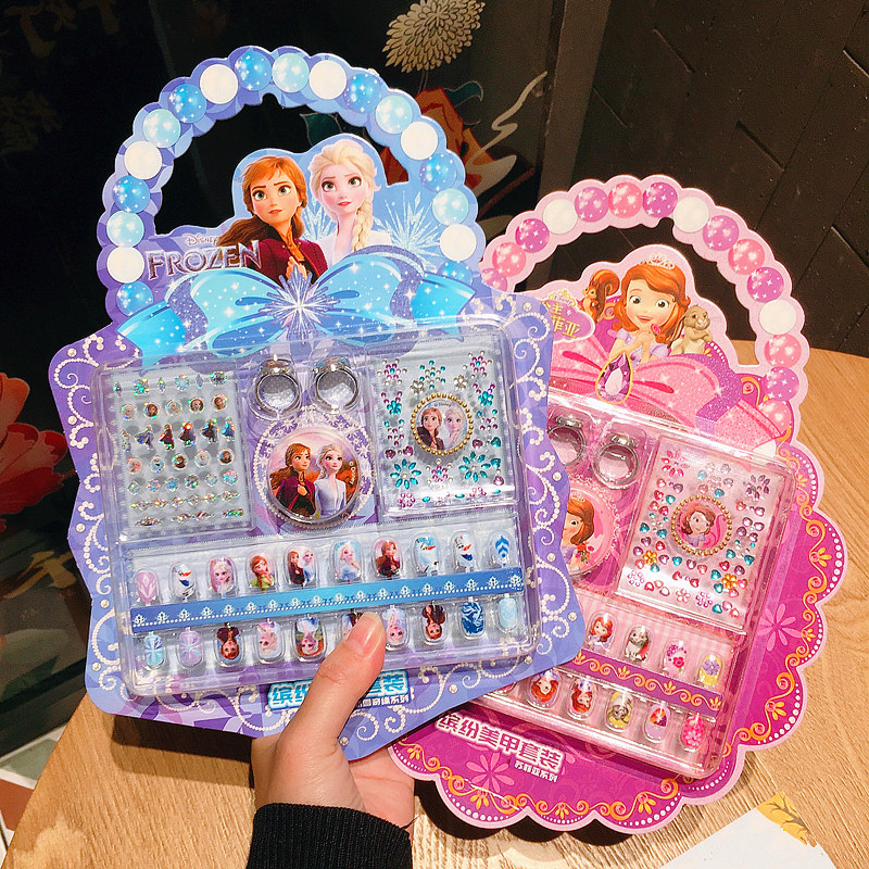 爱莎公主儿童指甲贴套装冰雪奇缘美甲贴防水贴画玩具无毒女孩贴纸