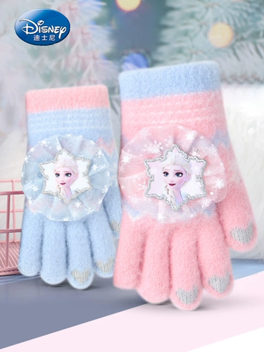 Детские удерживающие тепло перчатки для принцессы, мультяшный комплект для раннего возраста, увеличенная толщина