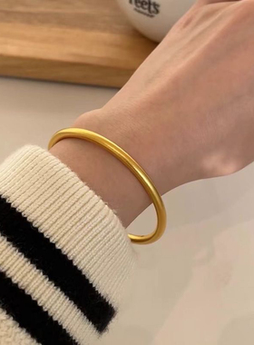 越南沙金手镯女款实心古法传承仿真黄金镯子结婚首饰不掉