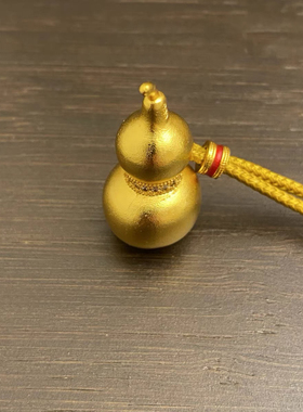 新中式国潮王嘉尔同款古法沙金葫芦吊坠项链女长款久不掉色毛衣链