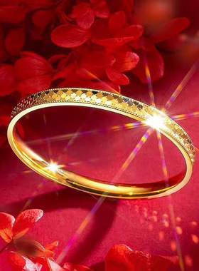 碎碎冰五花手链女合金黄金色蹦迪闪镭射双面手环高级时尚百搭送女