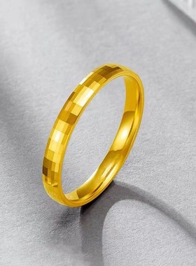 新款沙金波光粼粼马赛克戒指男女高级感情侣对戒送女友送妈妈礼物