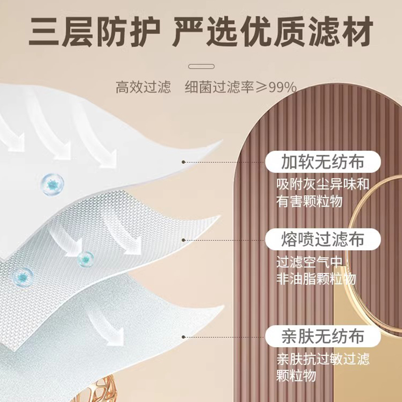莫兰迪色口罩女高颜值一次性三层透气2024新款网红男潮款薄款透气