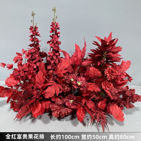 新款花排婚庆 排花仿真花千代兰地排花订婚场景布置装饰婚礼花艺