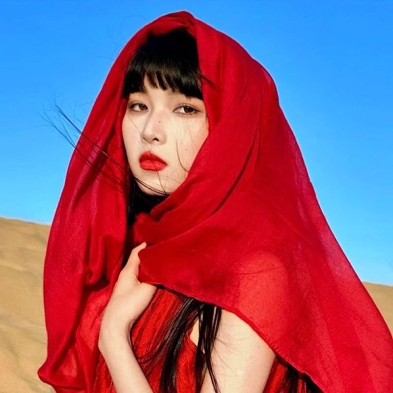 围巾女茶卡盐湖旅游拍照可外穿披肩丝巾复古防晒超大西北外搭纱巾,淘宝优惠券,粉丝福利购,淘宝优惠卷