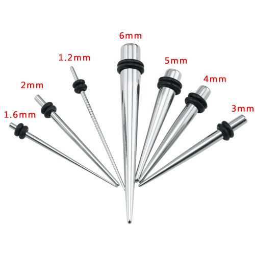 耳洞扩大防过敏钛钢耳扩尖锥欧美扩耳器穿刺扩耳耳钉耳廓 7MM 9MM - 图0