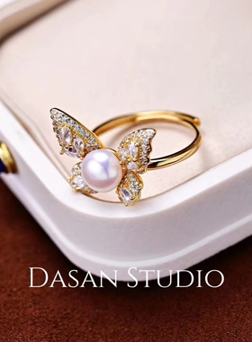 大叁 破茧  小众S925银细闪戒指蝴蝶金色银色可选INS风百搭灵动款