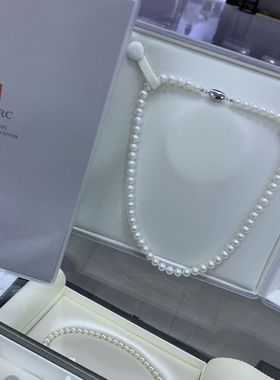 竺玥·“欧若拉”级7mm极光正圆微瑕淡水珍珠满串项链配GRC大证