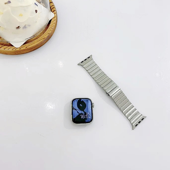 iWatch竹节不锈钢蝴蝶结表带适用于AppleWatch12345678se12 - 图0