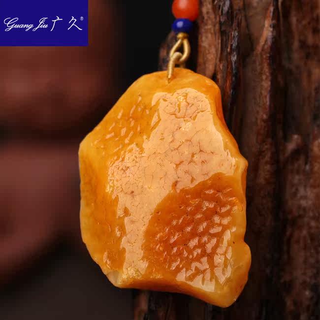 广久波罗的海天然蜜蜡原皮原石项坠 广久项链