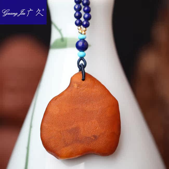 广久波罗的海天然蜜蜡原皮原石项坠 广久项链