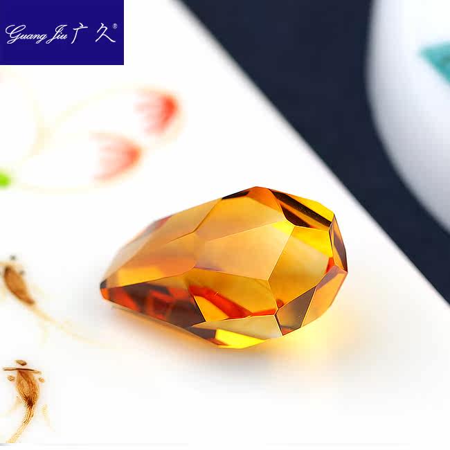 广久天然黄水晶正品原石切面送裸石 广久项坠/吊坠