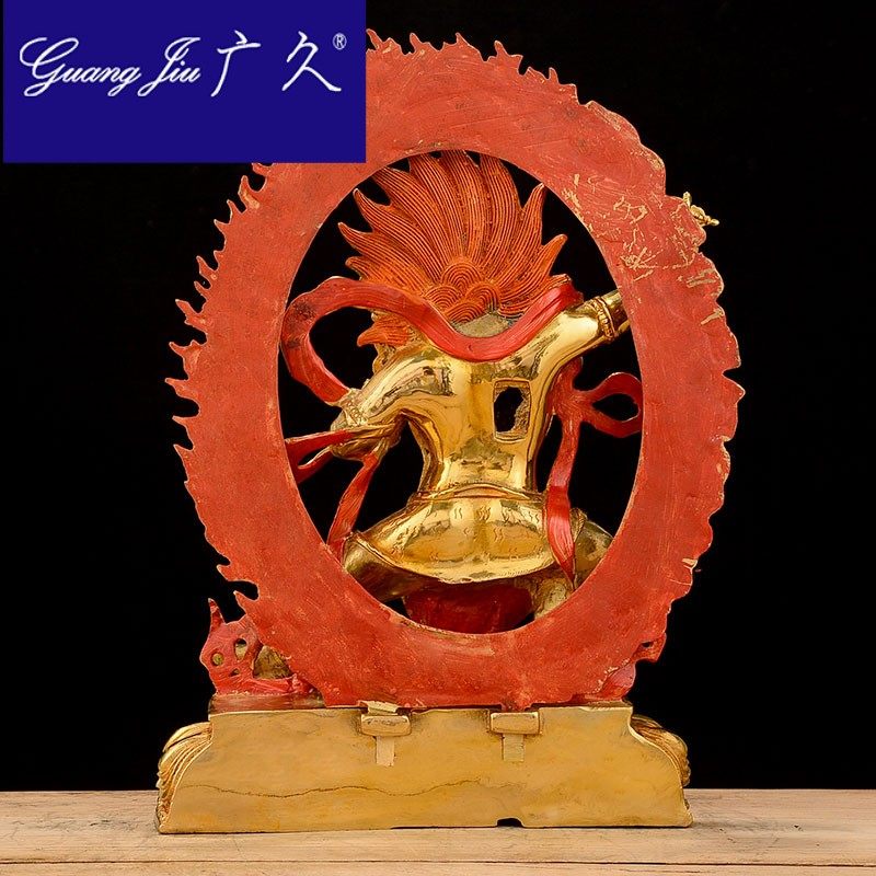 金刚手藏传纯铜10寸全鎏金供佛佛像 广久摆件