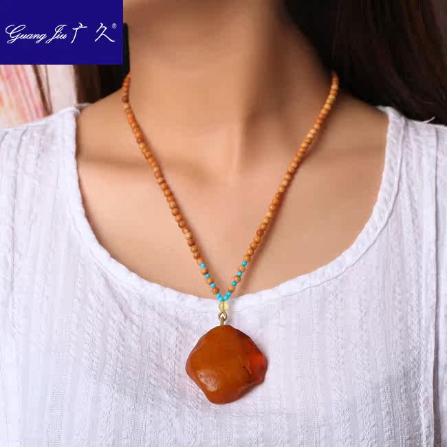 广久波罗的海天然蜜蜡一物一图项坠 广久项链