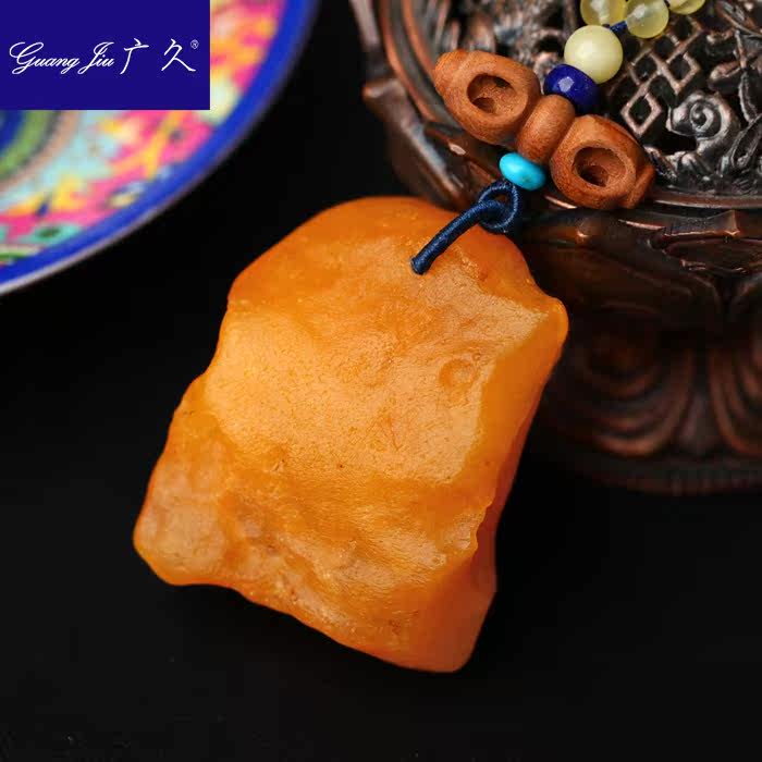 广久波罗的海天然蜜蜡原皮原石项坠 广久项链