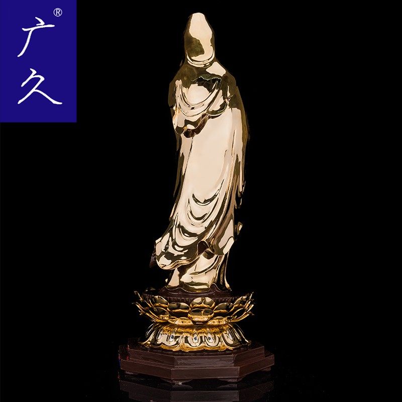 纯铜鎏金开光西方三圣大势至佛像 广久摆件