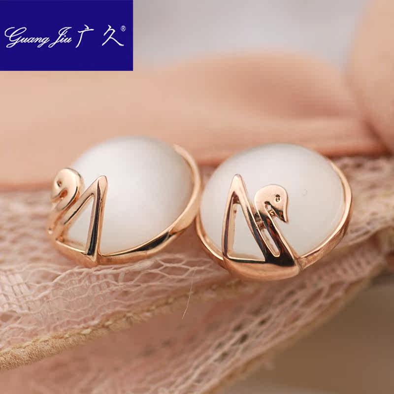 广久欧美韩版简约女合金小天鹅耳钉 广久耳钉