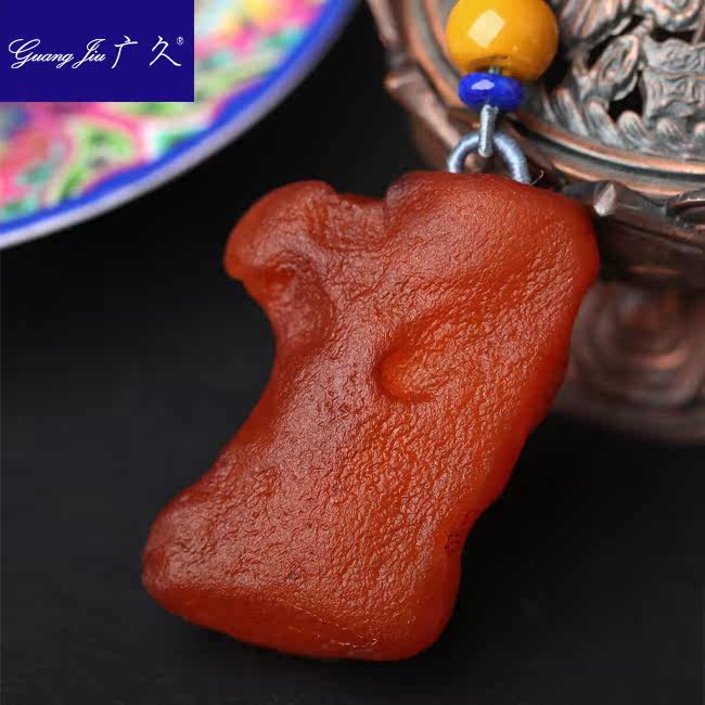 广久波罗的海天然蜜蜡原皮原石项坠 广久项链