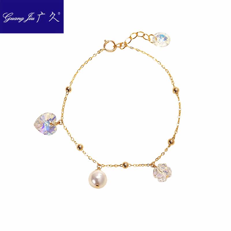 广久水晶blingbling流苏爱心细手链 广久手链