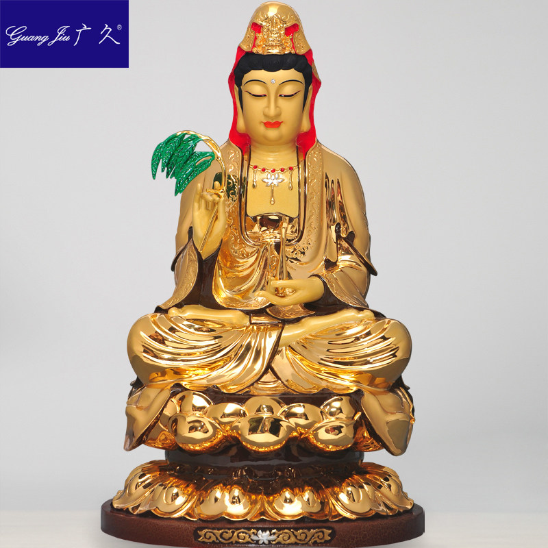 广久纯铜24k金阿弥陀佛hm1202佛像 广久摆件
