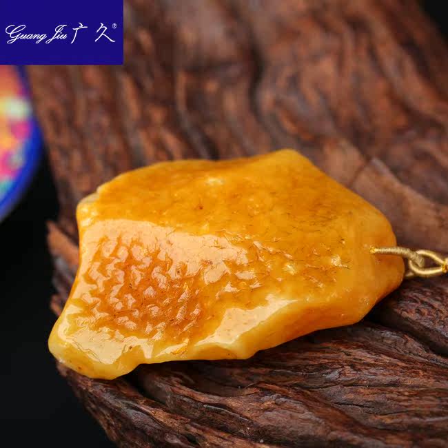 广久波罗的海天然蜜蜡原皮原石项坠 广久项链