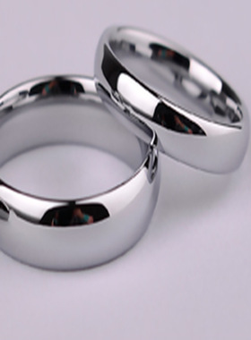 不锈钢戒指4mm6mm8mm内外球圆弧钛钢简约情侣戒指欧美饰品