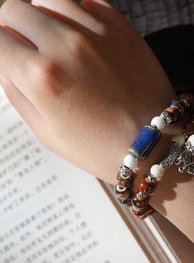 陶瓷手链景德镇串珠编织女中式手串国风首饰景区摆摊手饰