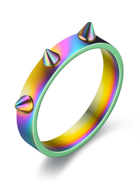 欧美嘻哈风防身情侣戒指3钉尖防卫指环男女适用随身防狼