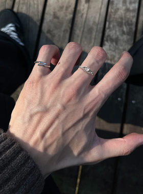 明星同款钛钢单钻锆石戒指男礼物