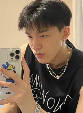 S925银闪钻耳环男痞帅百搭个性