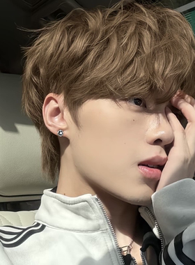 S925银莫比乌斯男士百搭耳钉