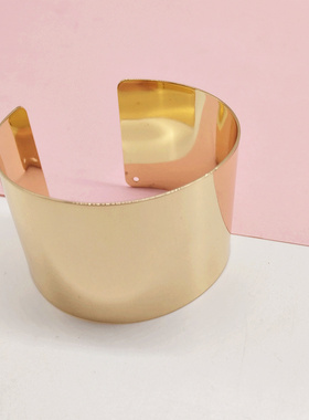 欧美时尚夸张镀银毛衣袖口手镯