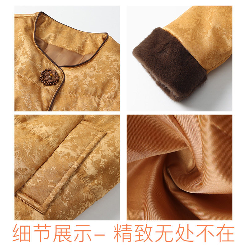 恒源祥小个子妈妈冬装棉衣2025新款中年拼色圆领外套中老年女装保,淘宝优惠券,粉丝福利购,淘宝优惠卷