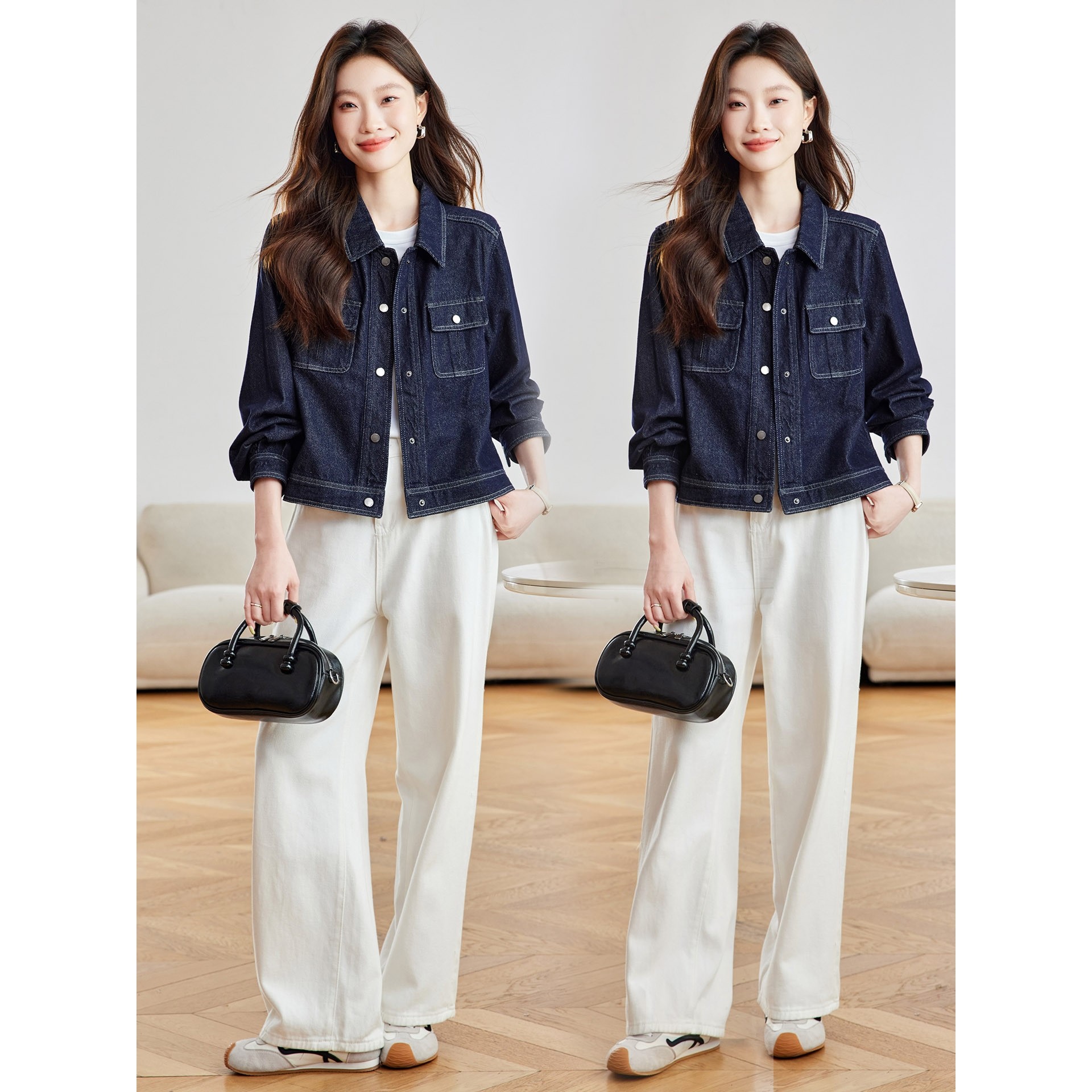 香港潮牌棉茧 韩系短款水洗牛仔外套衬衣女2025新款春秋季复古衬,淘宝优惠券,粉丝福利购,淘宝优惠卷