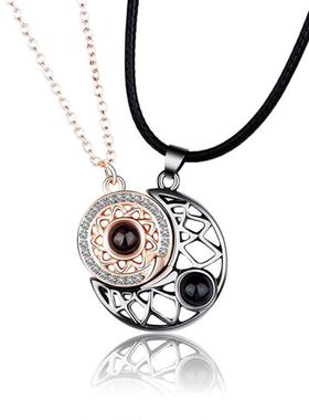 情侣磁吸项链一对学生爱记忆投影