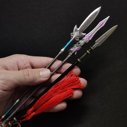 古代冷兵器模型三国长枪刀剑十八般金属摆件武器小型迷你挂件玩具 - 图1