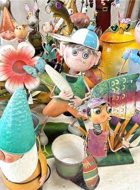 HUAXIA铁艺人物动物植物摆件