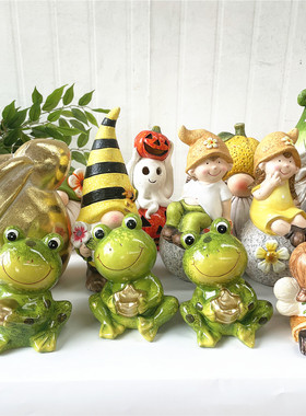 H.X红土氧化镁石膏庭院阳台小人物动物摆件