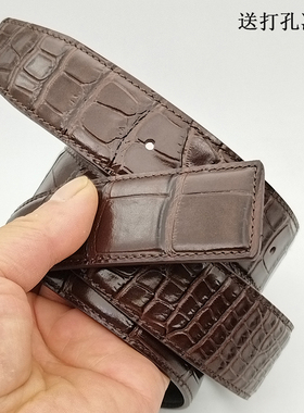 牛大哥打孔头层牛皮带身不带扣