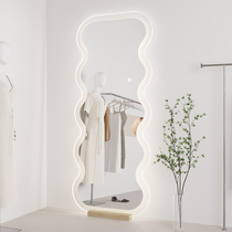 Mirror full body wearing clothing mirror Slim Beauty Test Dressing Mirror Clothing Shop Special Cream Wind Wave Acrylic Floor Mirror