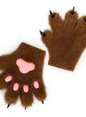Halloween Plush Cat Claw Beast Gloves Cosplay Manga Exhibit