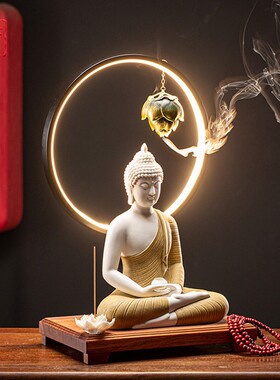 陶瓷彩砂释迦摩尼禅意摆件