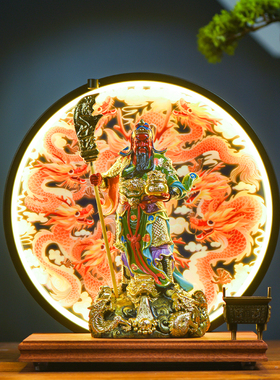 新中式九龙关公招财摆件