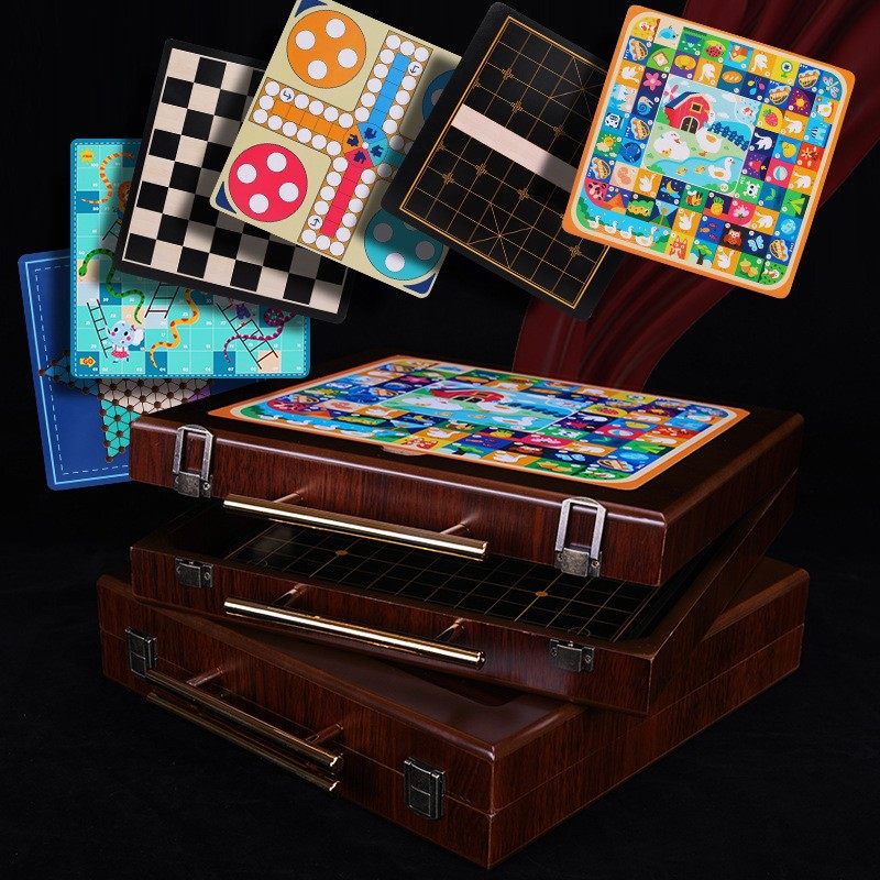 手提箱多功能棋象棋五子棋飞行棋亲子互动桌面休闲游戏礼盒装,淘宝优惠券,粉丝福利购,淘宝优惠卷